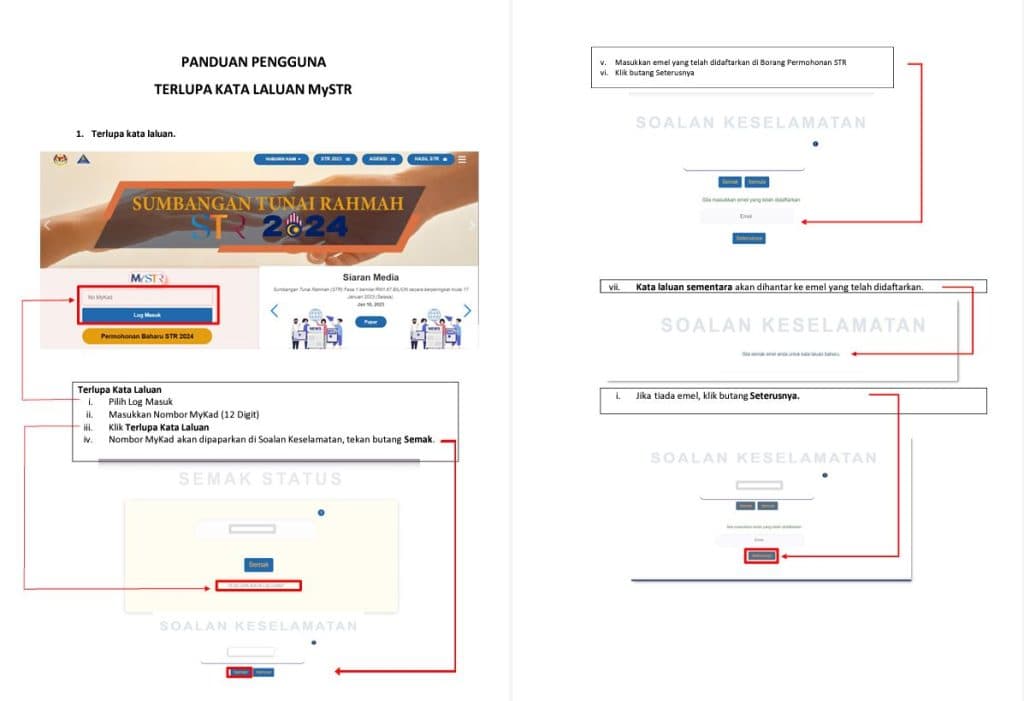 Lupa Kata Laluan STR 2024, Ini Cara Dapatkan Semula Password