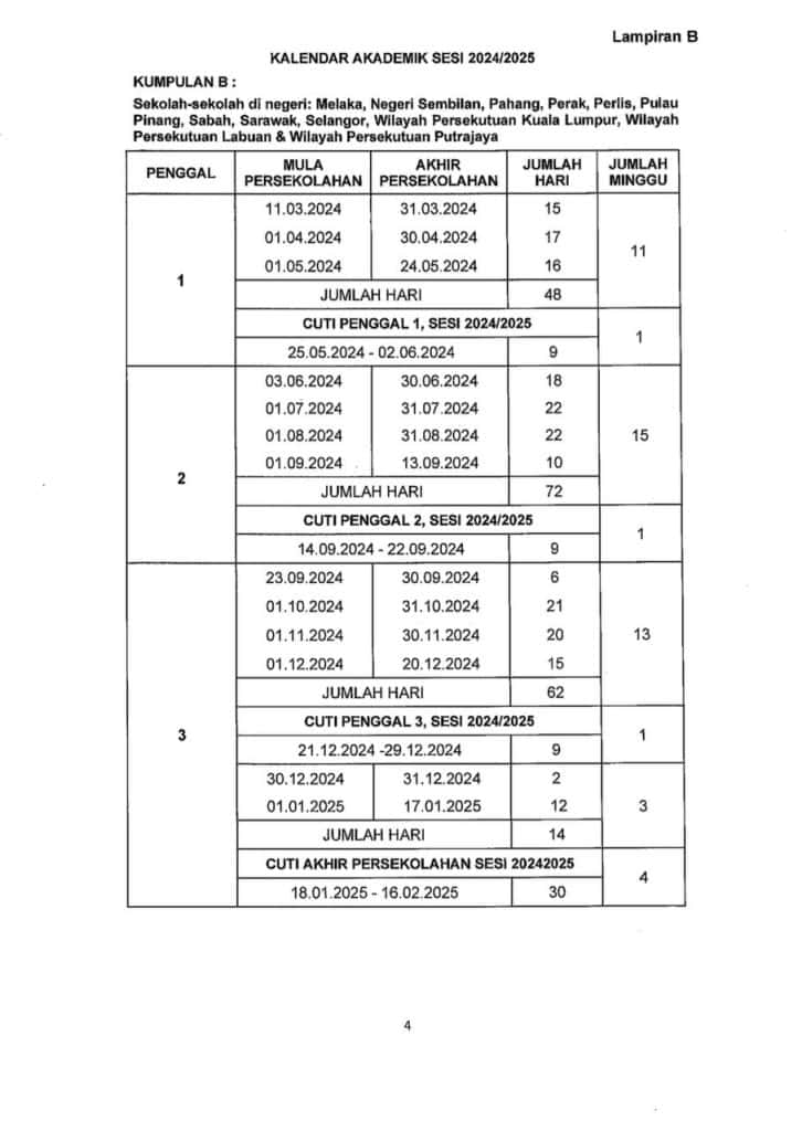 Kalendar 2024 Tarikh Cuti Umum & Cuti Sekolah KPM