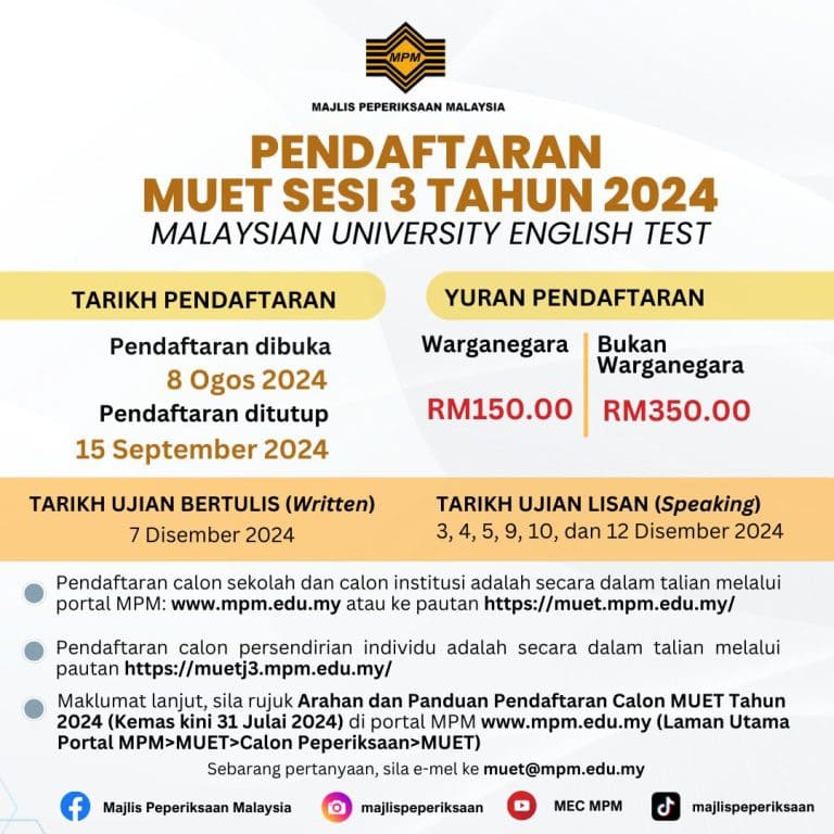 PENDAFTARAN MUET 2024