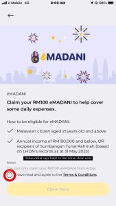 EMadani MAE : Cara Daftar & Tebus E-Dompet RM100