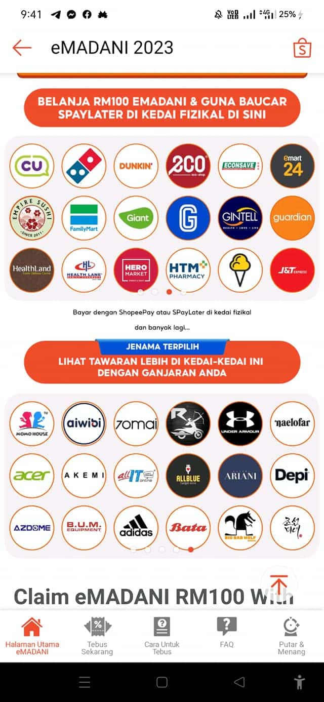 eMadani Shopee - Cara Tebus & Senarai Kedai Fizikal ShopeePay