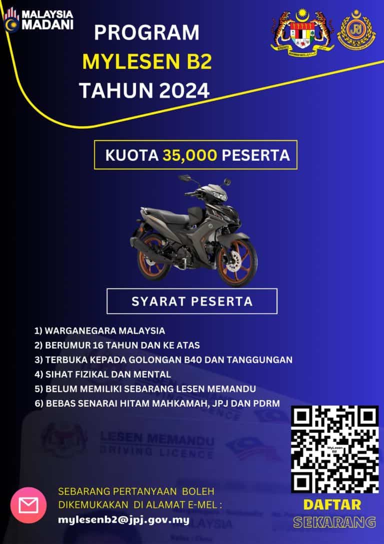 MyLesen B2 JPJ - Permohonan Lesen Percuma 2024