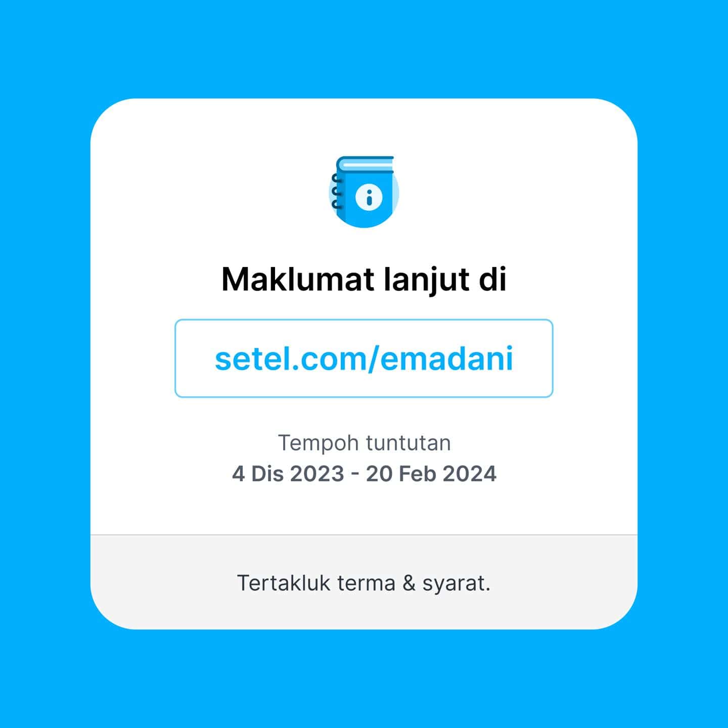 Emadani Cara Tebus Kredit E Wallet Rm Mulai Disember