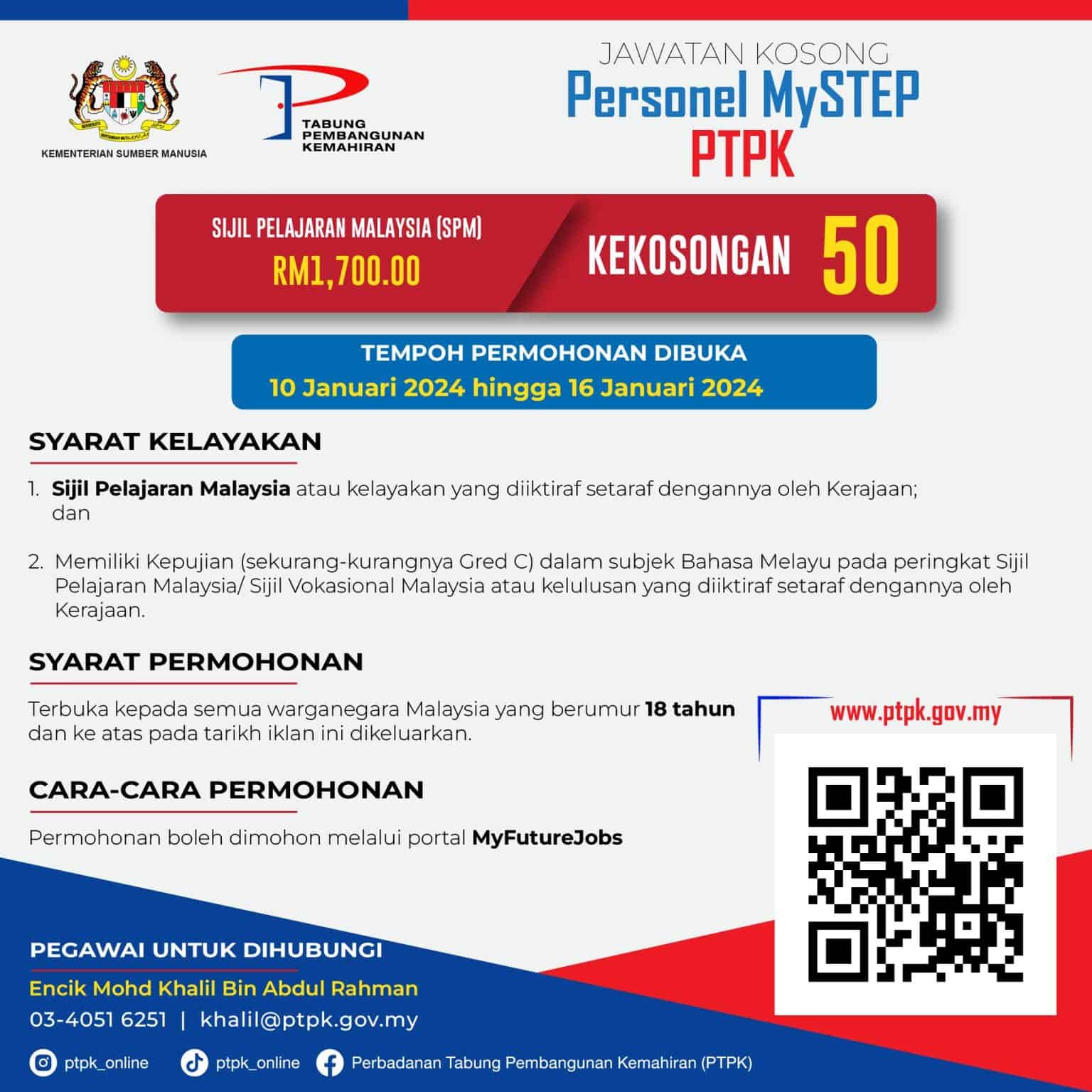 Permohonan Jawatan Kosong Personel MySTEP 2024 (Terkini)