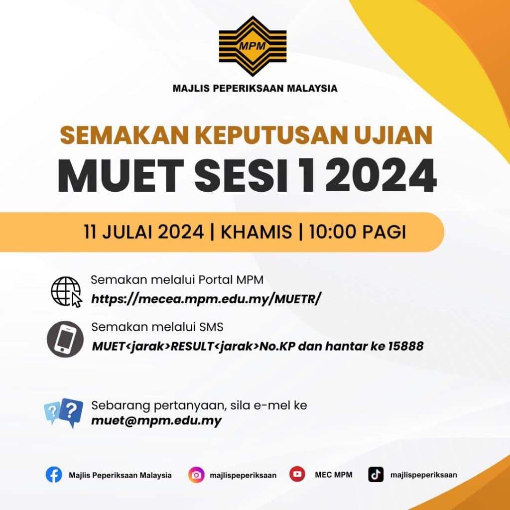 MUET Result 2024 Semakan Keputusan Online & SMS