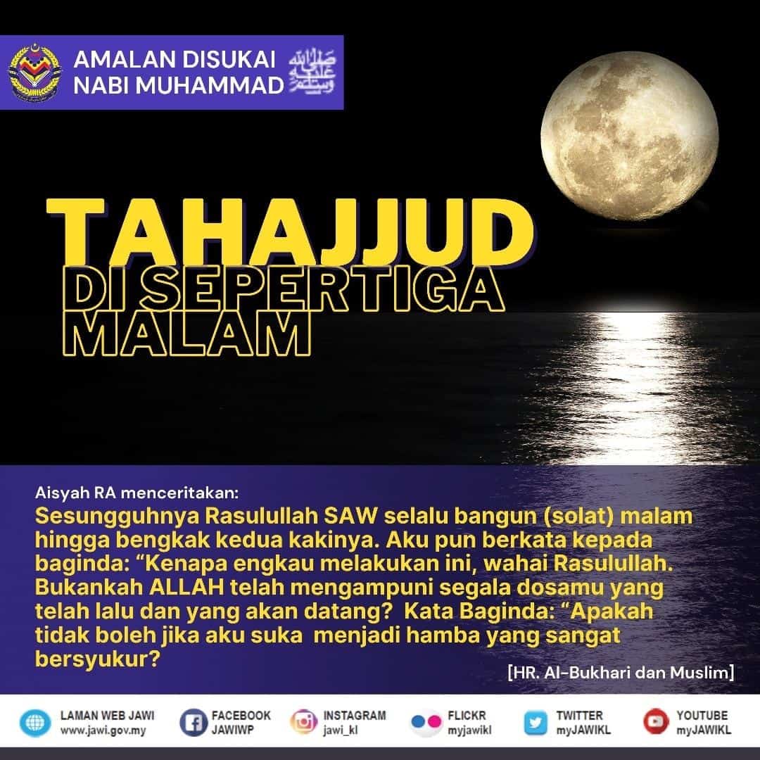 Solat Tahajud (JAKIM) : Niat, Panduan, Doa Tahajjud & Kelebihan