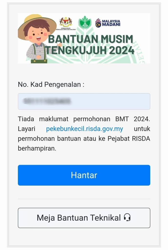 SEMAKAN BMT RISDA STATUS BAYARAN