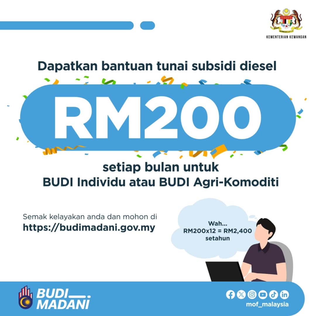 BUDI Madani 2024 Tarikh Bayaran Subsidi Diesel Ogos RM200