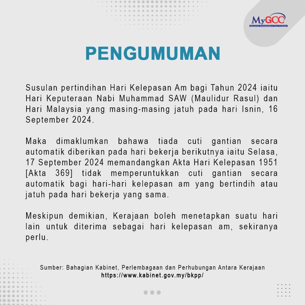 Maulidur Rasul 2024 Cuti Umum Semua Negeri Di Malaysia