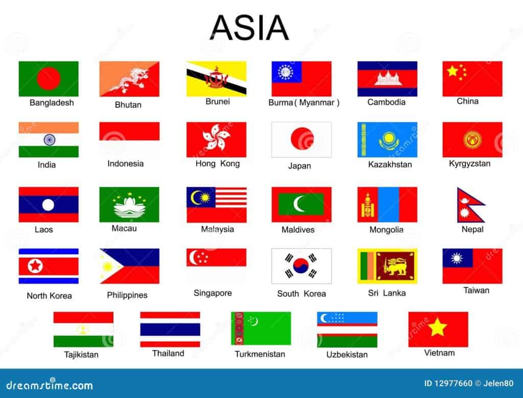 bendera negara asia