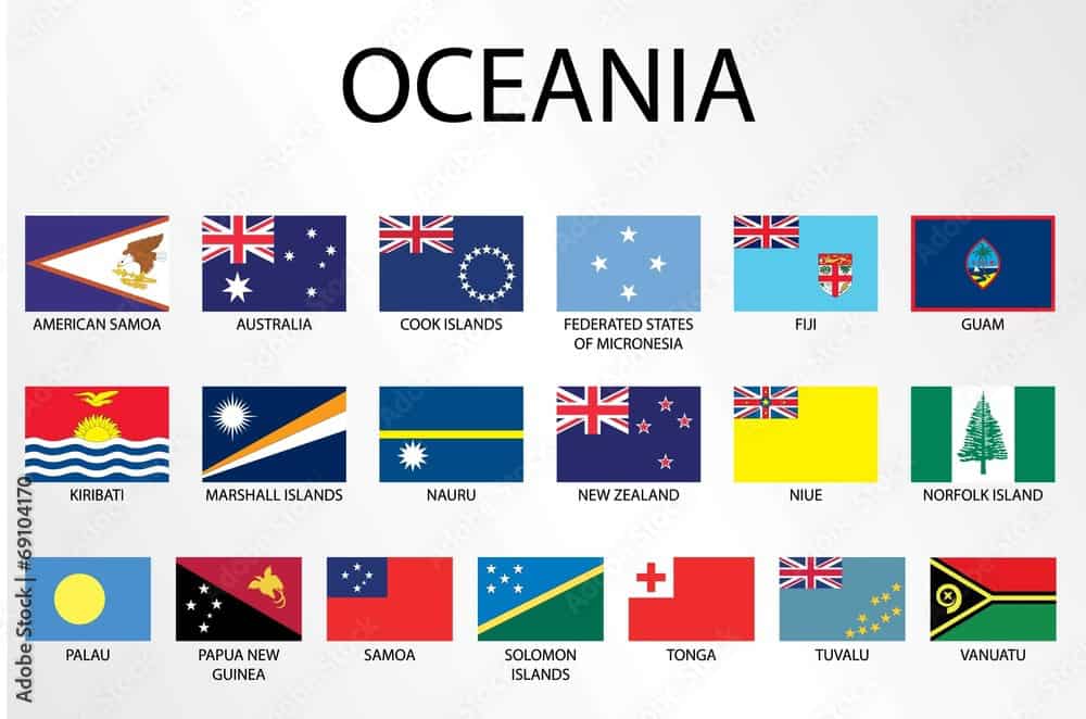 bendera negara dunia benua Oceania