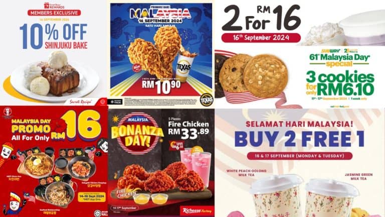 Promo Hari Malaysia - Secret Recipe, Texas Chicken, Subway, Gong Cha & Banyak Lagi!