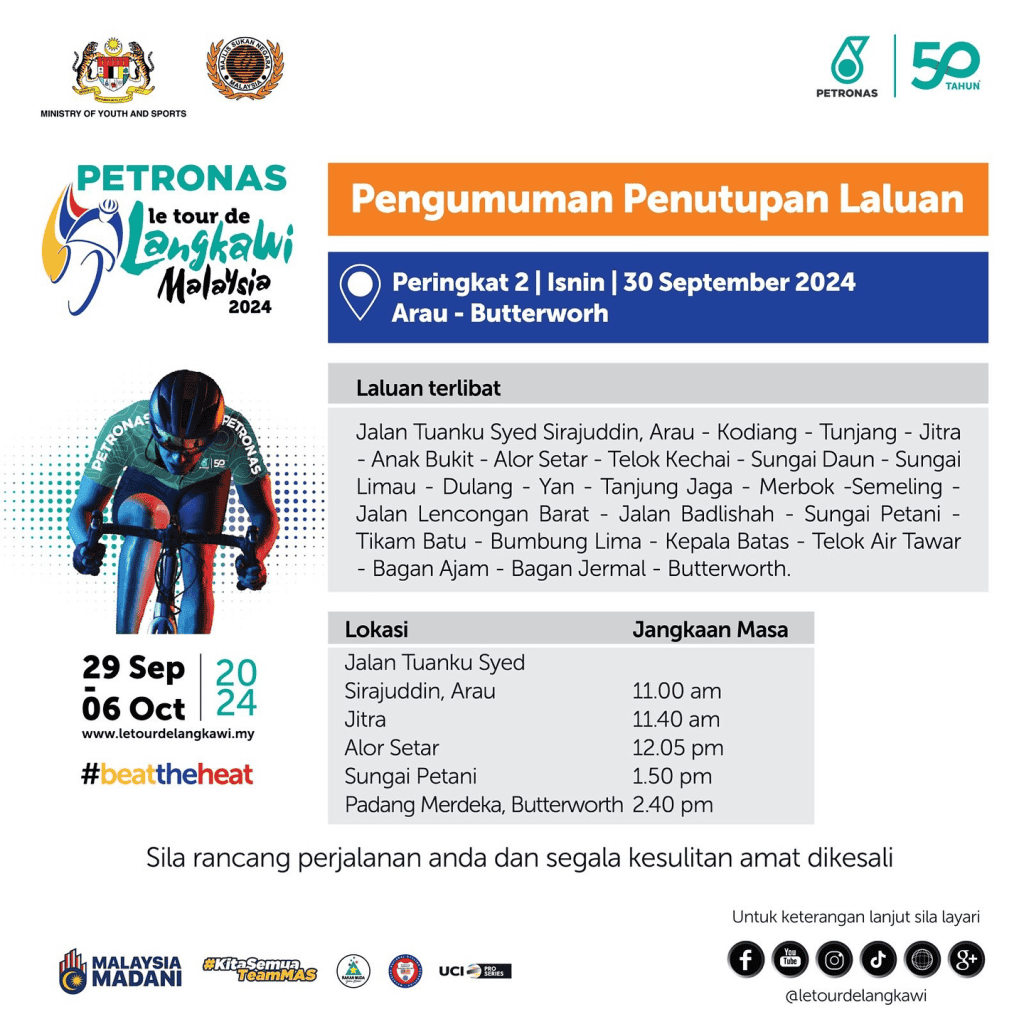 Le Tour de Langkawi 2024 : Jadual Perlumbaan & Trek Laluan