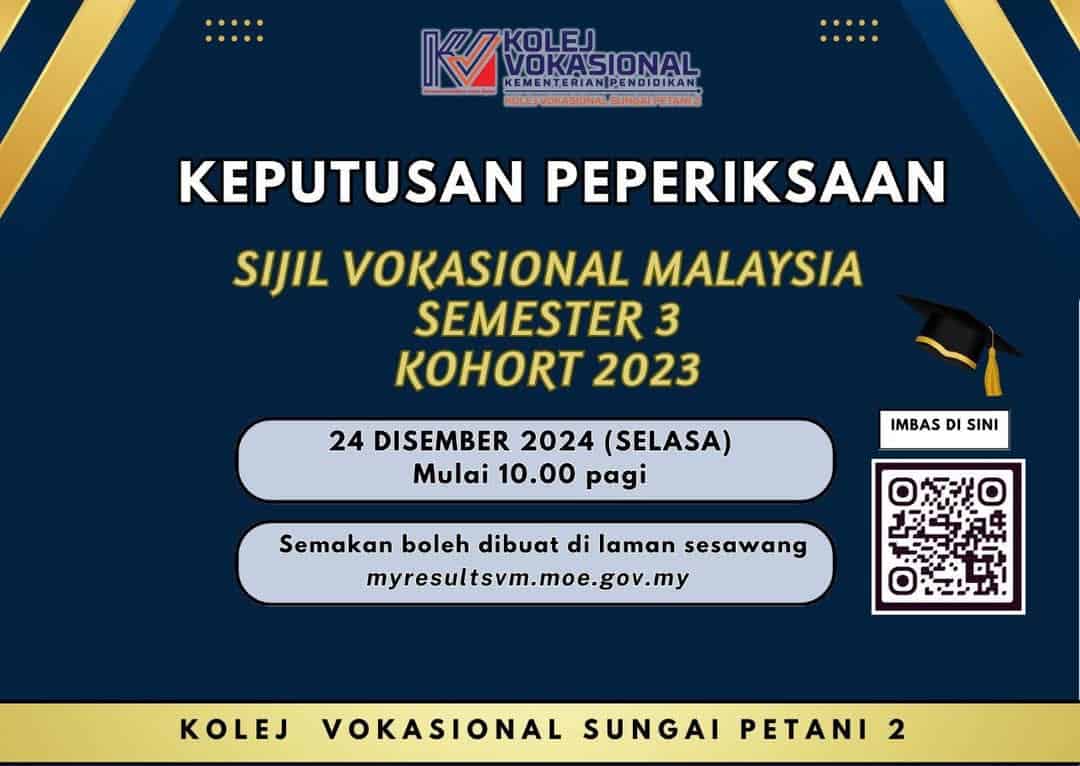 Keputusan svm sijil vokasional malaysia pasm