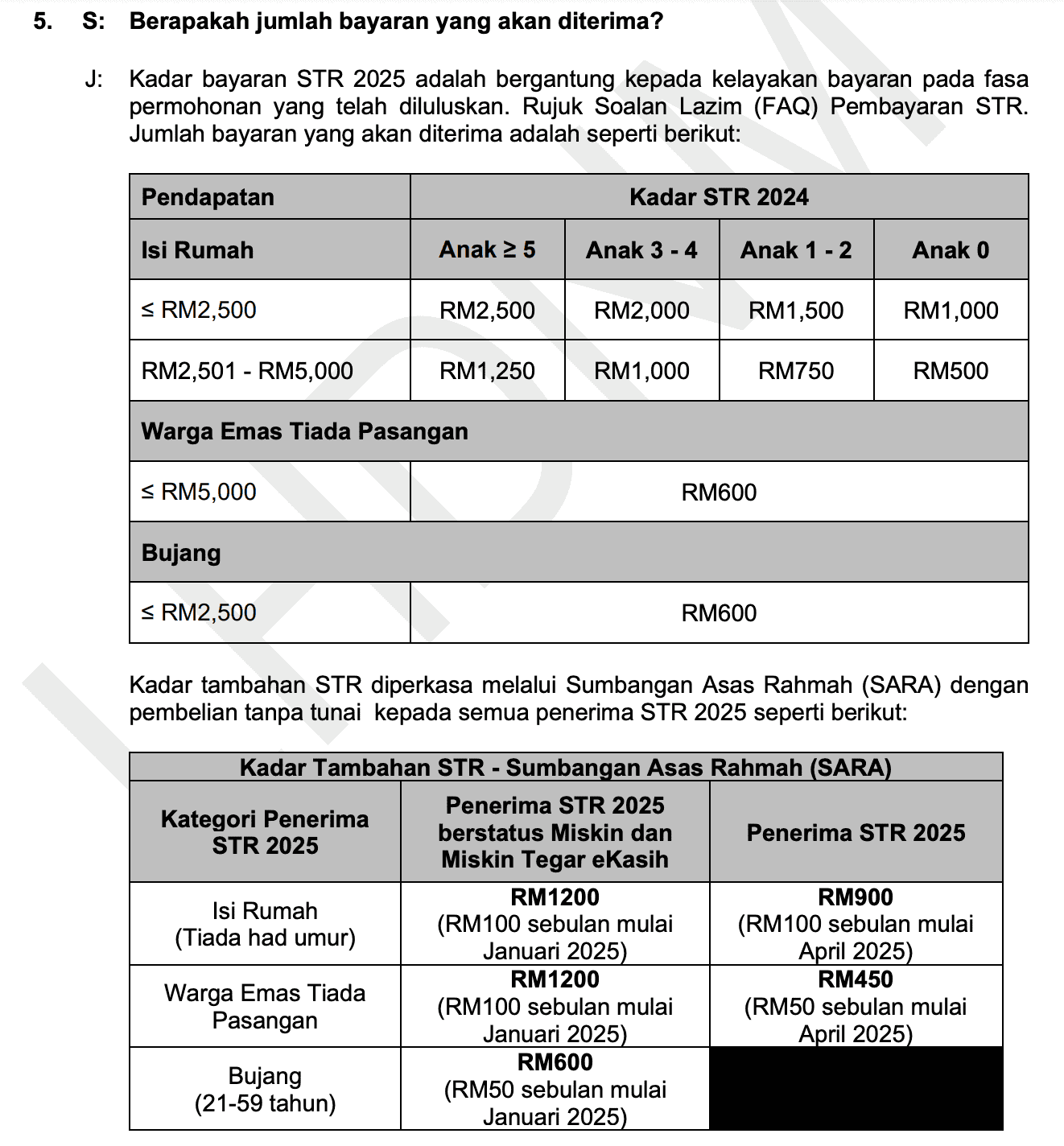 STR 2025 Permohonan, Kemaskini, Semakan Status & Bayaran