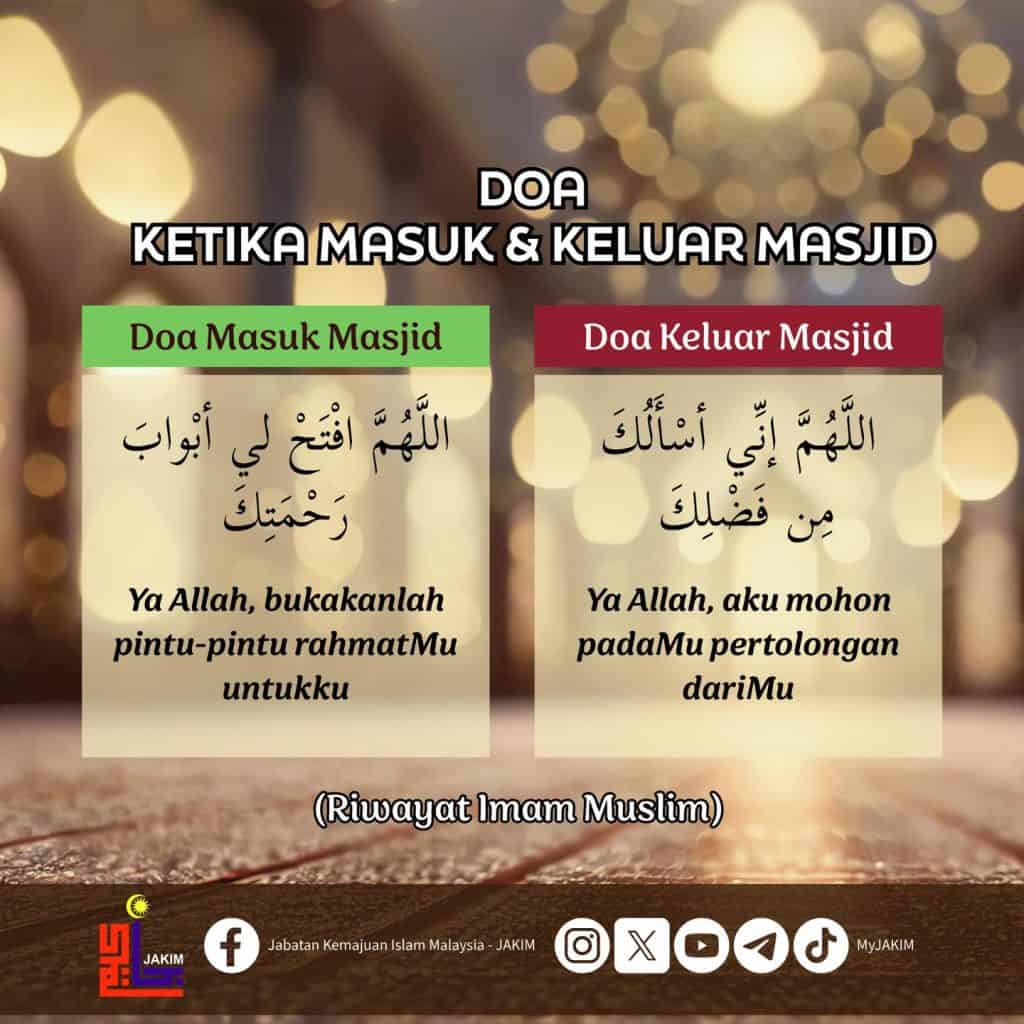 doa masuk dan keluar masjid