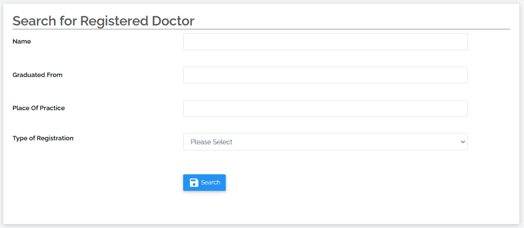 Semak Nombor Pendaftaran Doktor