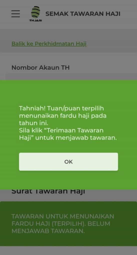 semakan tawaran haji 2025