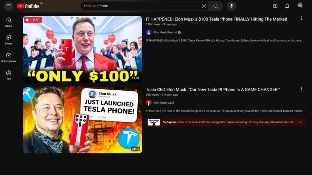 tesla phone tipu