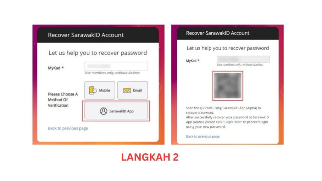 Reset Sarawak ID