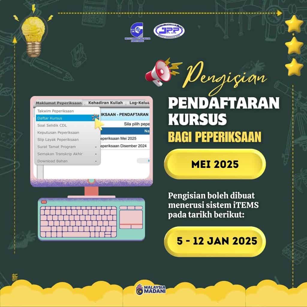 peperiksaan ipgm sistem items