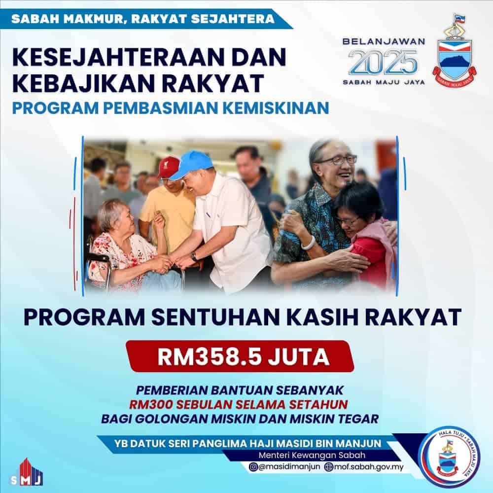 Sentuhan Kasih Rakyat sabah rm300 sebulan