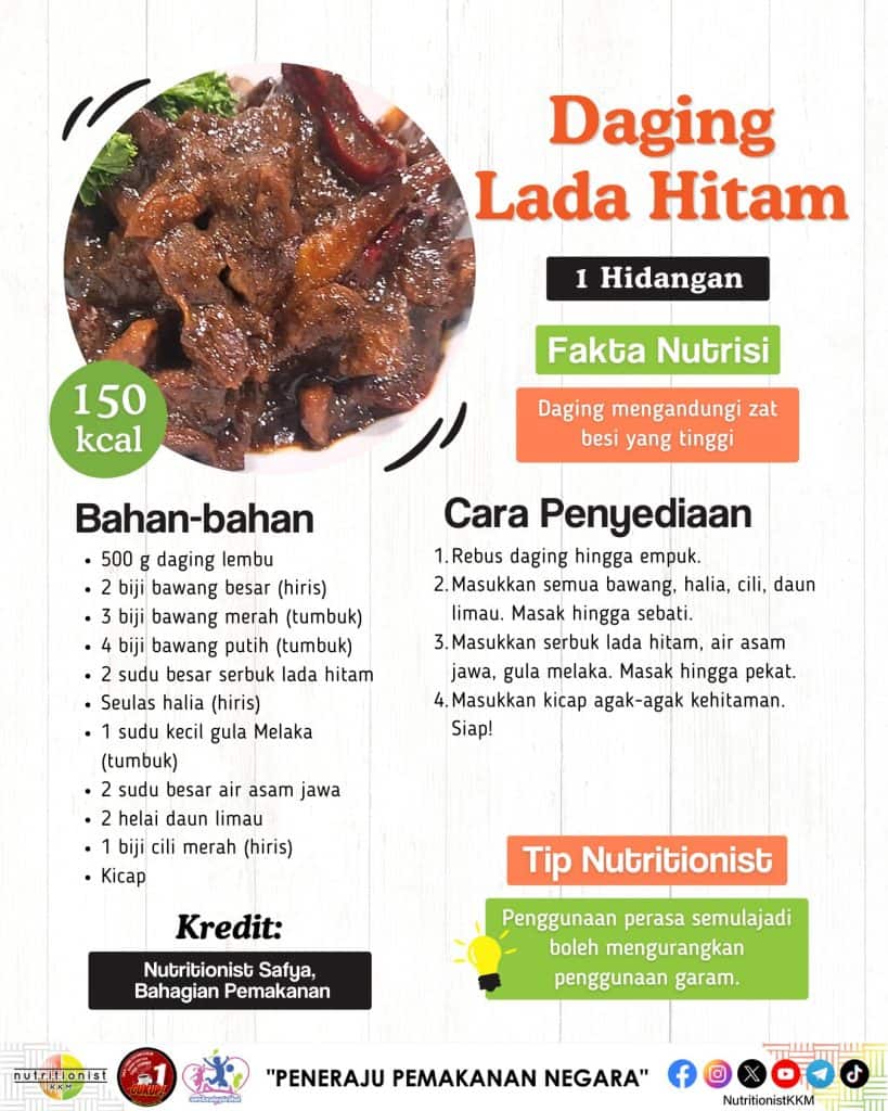 Menu Berbuka daging lada hitam