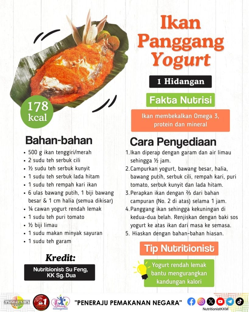 Menu Berbuka ikan panggang yogurt