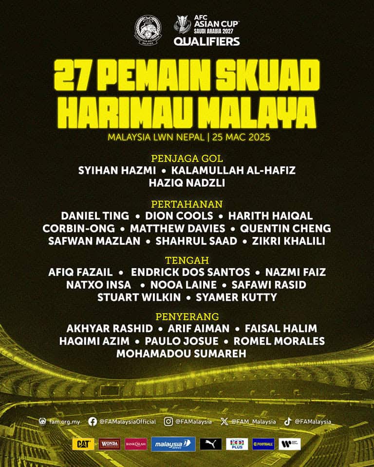 harimau malaya Kelayakan Piala Asia 2027 