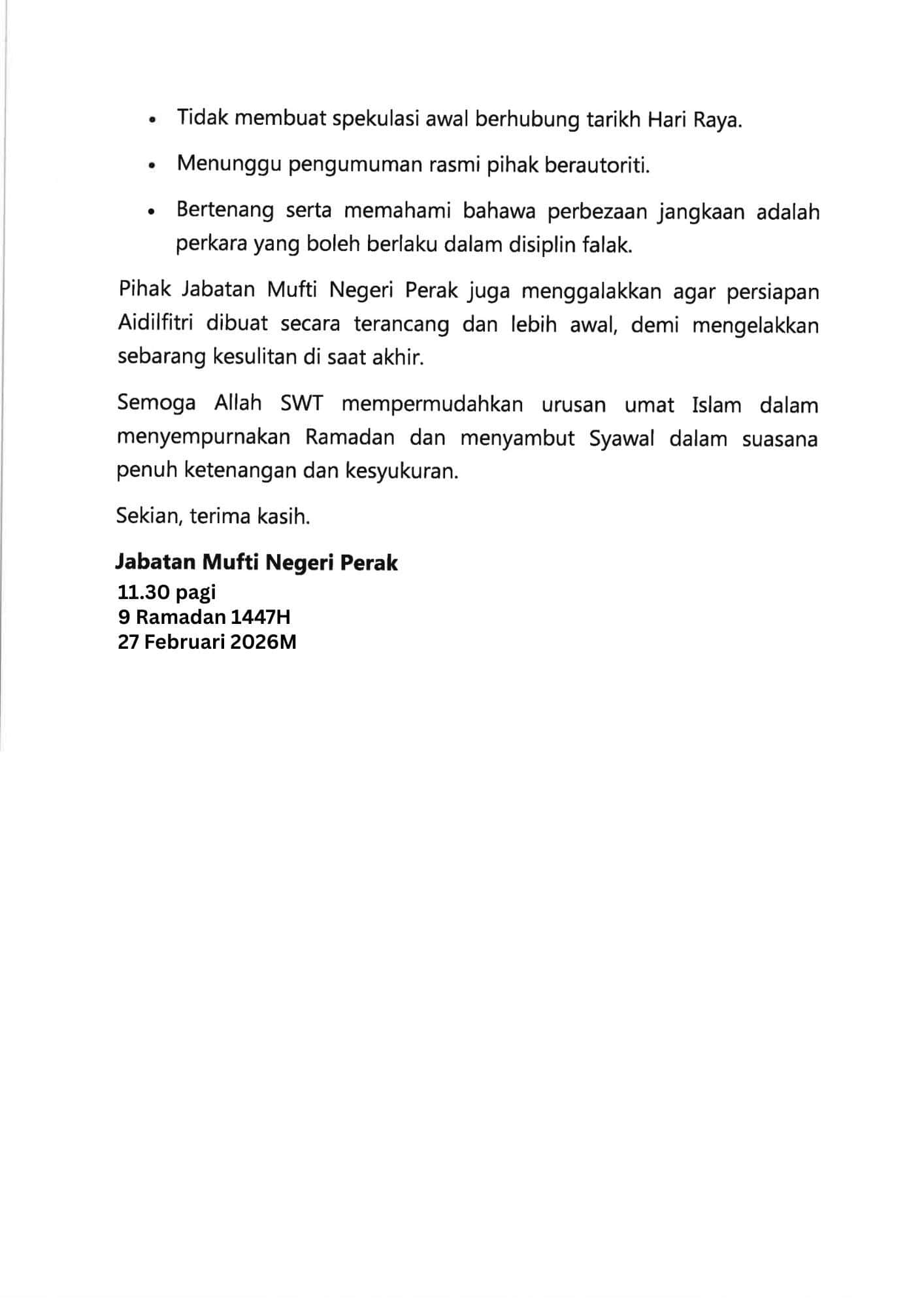 [LIVE] Announcement of Hari Raya Aidilfitri 2025 / 1 Shawwal 1446 ...
