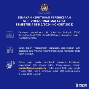 sijil vokasional malaysia svm keputusan 2025