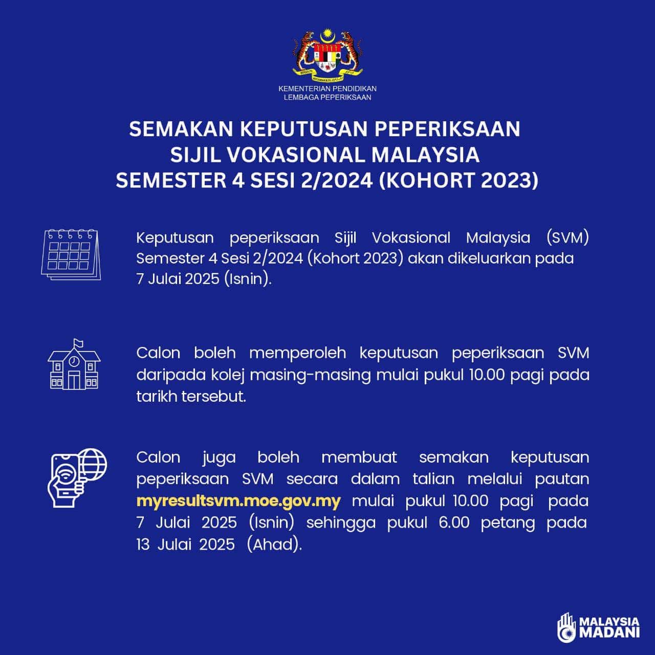 sijil vokasional malaysia svm keputusan 2025