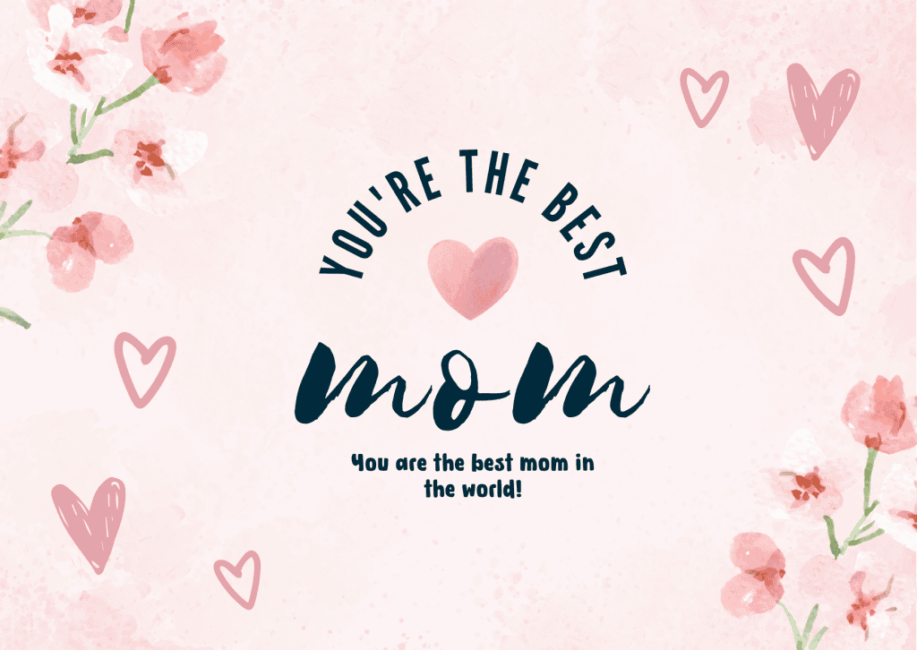 Poster Ucapan Hari Ibu dengan tema You're The Best Mom