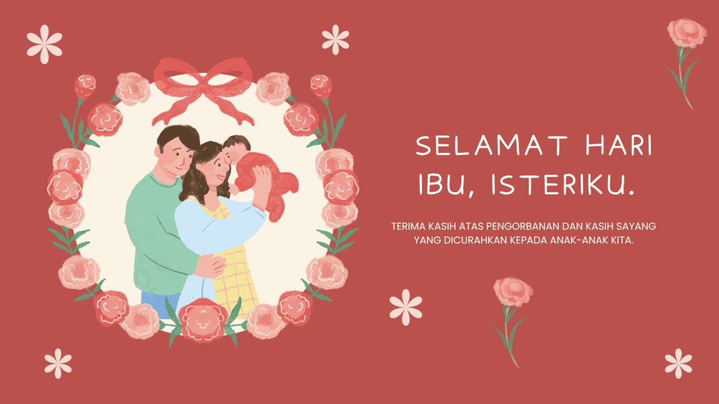 Poster Ucapan Selamat Hari Ibu dengan background menarik.