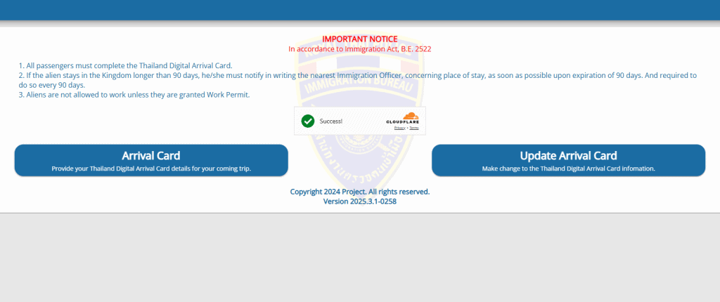 thailand arrival card kad ketibaan 