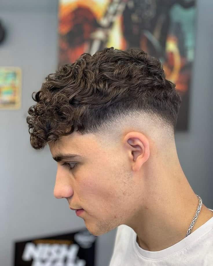 curly hair low fade