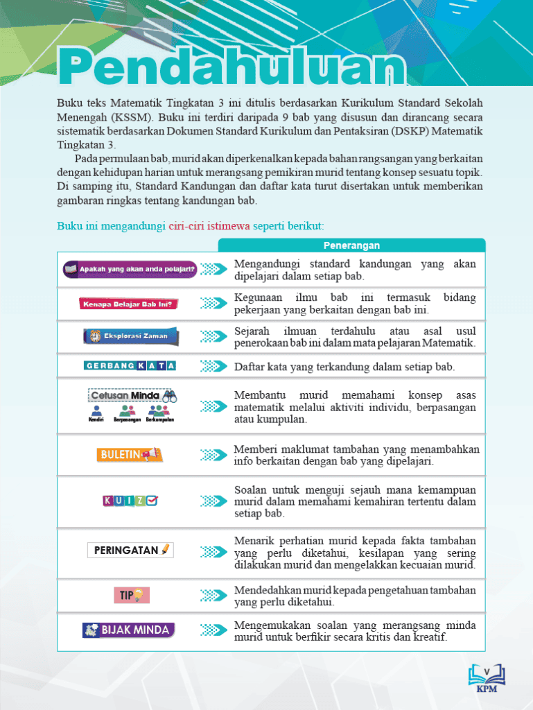 download buku teks Matematik Tingkatan 3