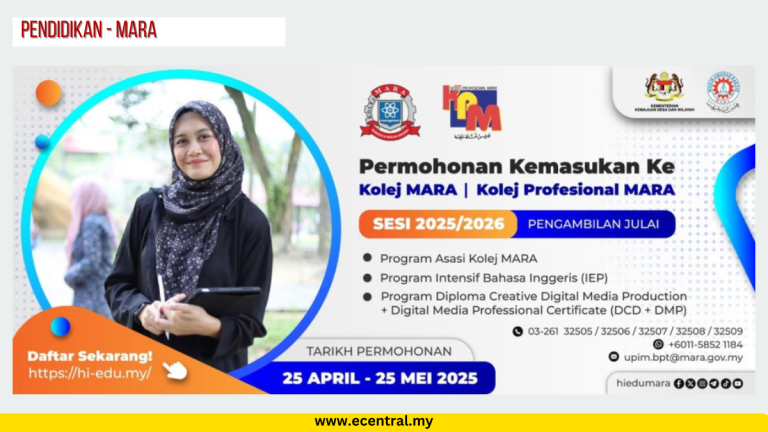 Permohonan Kemasukan Ke Kolej MARA (KM) & Kolej Profesional MARA (KPM) 2025/2026 - Ambilan Julai