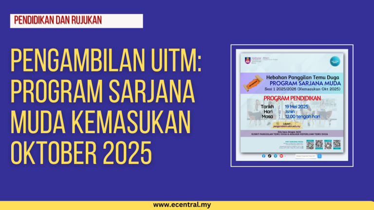 Pengambilan UiTM: Program Sarjana Muda Kemasukan Oktober 2025