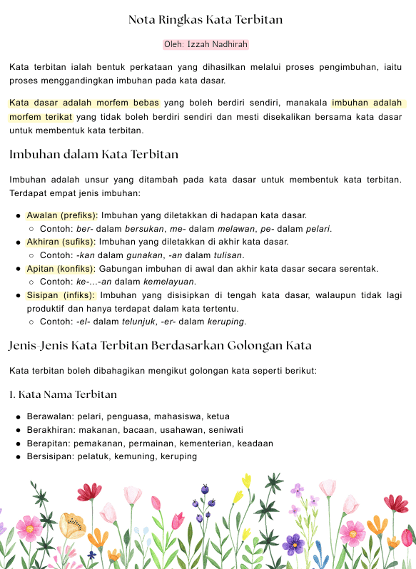 kata terbitan
