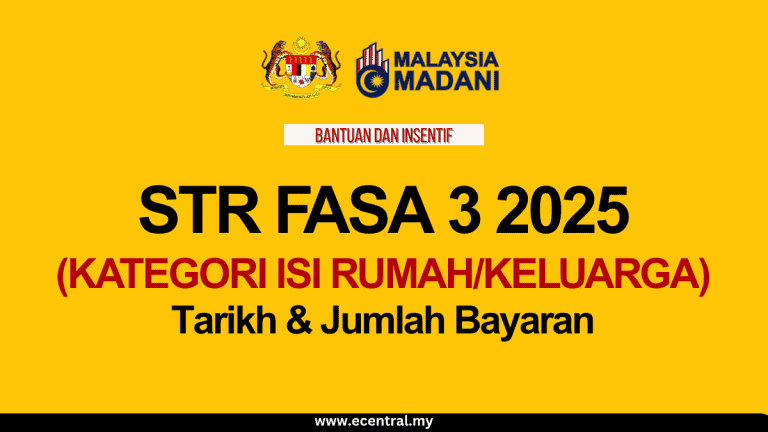 STR FASA 3 2025 (KATEGORI ISI RUMAH/KELUARGA) Tarikh & Jumlah Bayaran