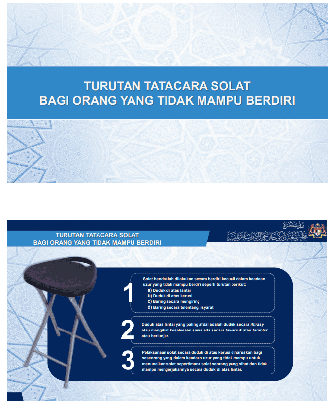 cara solat duduk atas kerusi lantai