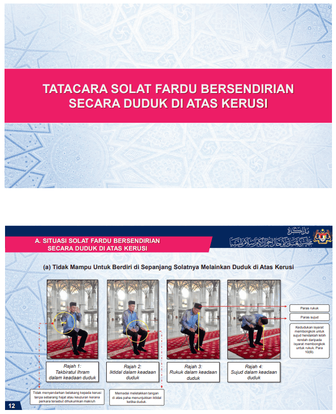 cara solat duduk atas kerusi lantai
