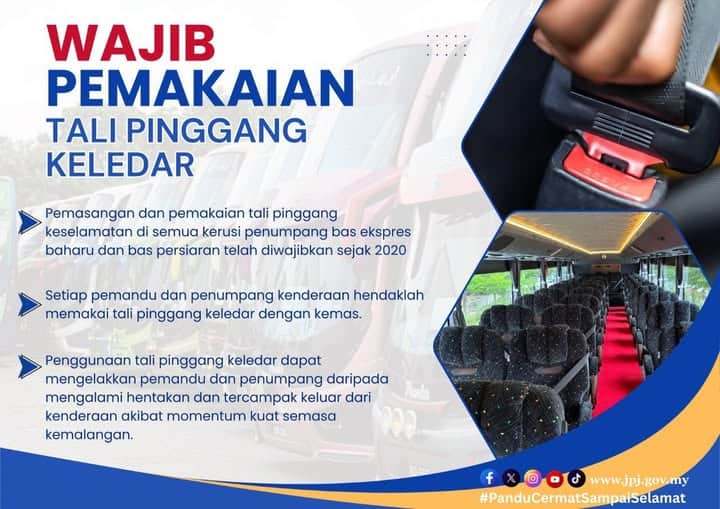 tali pinggang keledar bas