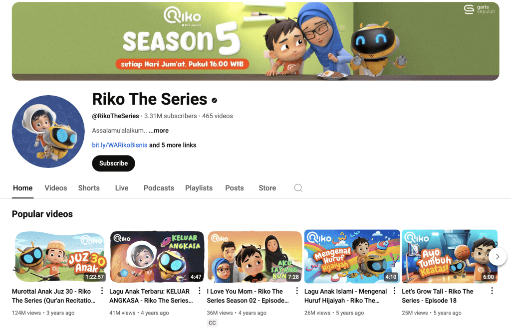 channel youtube terbaik untuk anak