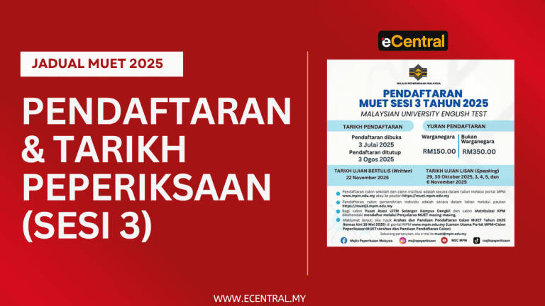 Pendaftaran & Tarikh Peperiksaan (SESI 3)