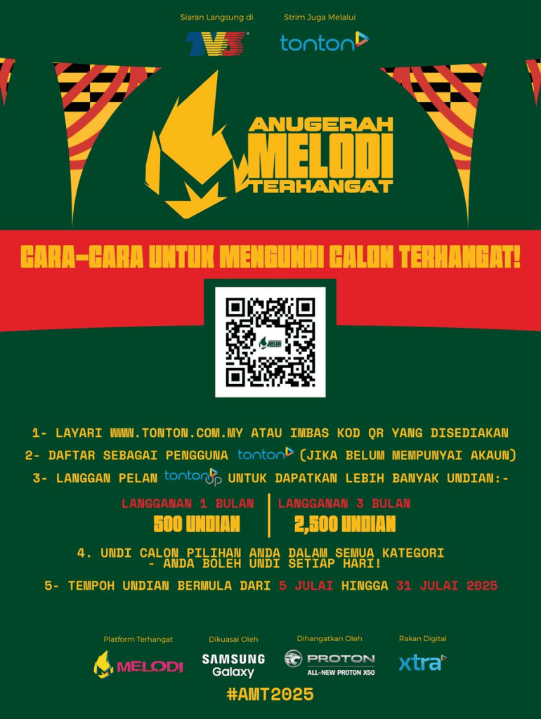 Anugerah Melodi Terhangat 2025 - Artis Tercalon & Cara Mengundi