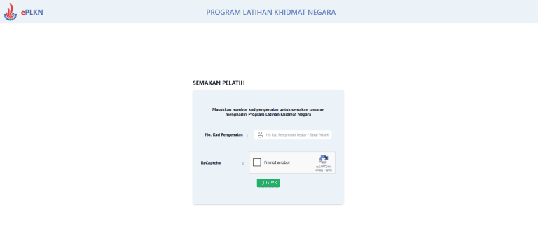 Semakan PLKN SIRI 3/2026 (Program Latihan Khidmat Negara)