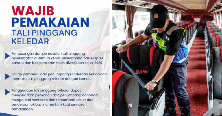 tali pinggang keledar bas