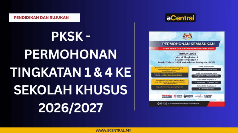 PKSK - Permohonan Tingkatan 1 & 4 ke Sekolah Khusus 2026/2027